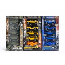 Kit Mini Carros Infantil 5 Peças Polícia Construção Combate | Carrinhos Brinquedo Menino +3 Anos