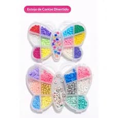 Kit Miçangas Infantil com Letras Estojo Organizador | Fazer Pulseiras Colares DIY Brinquedo Criativ