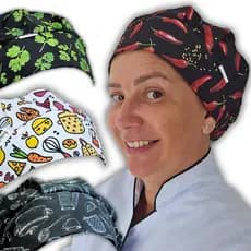 touca de cozinha feminino personalizada gorro para confeitaria