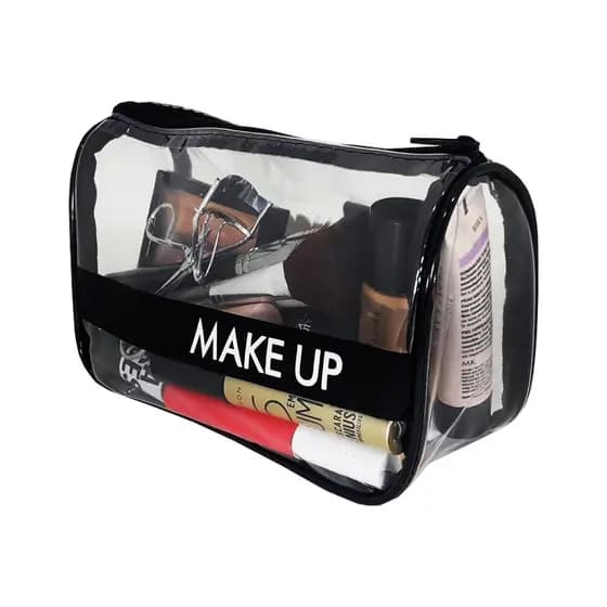 Bolsa Necessaire Feminina para Maquiagem e Cosméticos Cristal Transparente Maleta De Grande Capacidade Portátil Viagem Lançamento