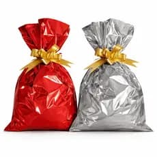 Kit 50 Sacos Metalizados 20x30 para Presente + 50 Laços Mágicos Sortidos | Saquinho Surpresa para Festa e Embrulho