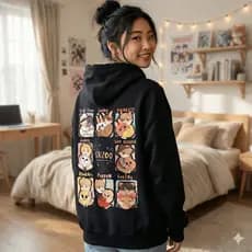 Moletom Canguru Stray Kids Szoo Chibli Cute Algodão Com Capuz Integrantes Kpop Unissex Blusa De Frio Lançamento