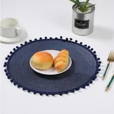 Toalhas de mesa individuais redondas de renda de 38 cm, base para copos para mesa de jantar, LMJF-5