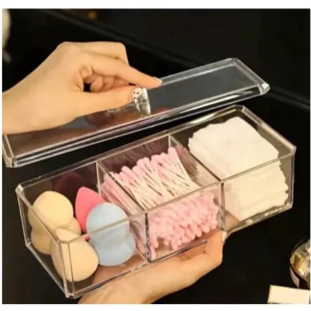 Porta Algodão Cotonete Acrílico Organizador Cosmético Maquiagem