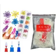 kit curso manicure kit unha de gel 500 tips curvatura c natural saquinho 03 brocas de ceramica nao esquenta flor seca