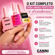 kit blindagem canni preparadores color unhas top coat diamante-base gel-pro perfect 3x1 oferta