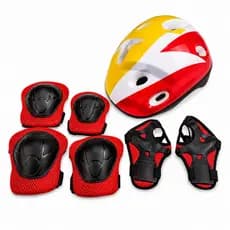 Kit Proteção Infantil Patins Skate Bicicleta Segurança Capacete Joelheiras Cotoveleiras Luvas