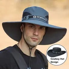Novo Chapéu Boonie Masculino Anti-UV Chapéus de Sol Boné de Pesca ao Ar Livre Moda Bonés de Aba Grande Chapéu de Verão F
