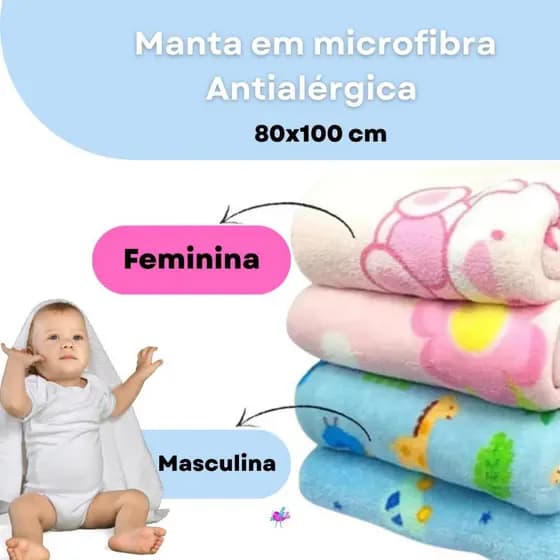 Cobertor Bebe Infantil Microfibra Antialérgico Hazime