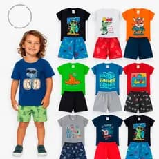 Kit Conjunto Infantil Menino Verão  Premium Tamanho 1 ao 8