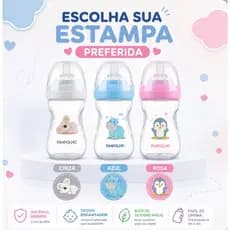 Mamadeira Bico De Silicone Antirrefluxo (SOFT TOUCH) Ergonomica Translucida