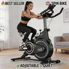 ZRSE Bicicleta Spinning  10kg Volante, Ajustável até 150KG, Monitor Digital e Suporte Celular