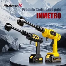 RubroX Lavadora de Alta Pressão Portátil 200W Sem Fio Interface 2 em 1 Motor Cobre Puro 2 Baterias
