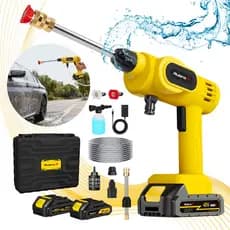 Lavadora 200W Sem Fio com 2 Baterias 6000mAh – 2 Bicos, Extensor Metálico, para Carro e Jardim!