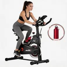 ZRSE Bicicleta Spinning  7kg, Ajustável até 140KG, Monitor Digital e Suporte Celular