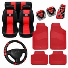 Kit De Capas Banco Tapete Capa De Volante Pedaleiras Azul vermelho Rosa Carro Palio Uno Siena Idea