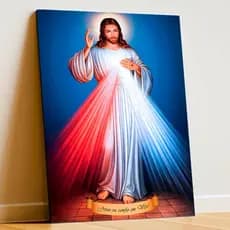 Quadro Decorativo Jesus Misericordioso Eu Confio em Vós Religioso Orante oração 1 Peça