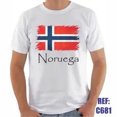 Linda Camiseta Noruega Bandeira País Europa Premium