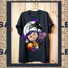 Camiseta Camisa Coraline Filme Infantil e Adulto Blusa unissex 100% Algodão 30.1 Penteada Envio