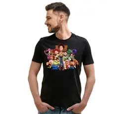 CAMISETA T-SHIRT PRETA TOY STORE UNISSEX ADULTO E INFANTIL 00 % ALGODAO