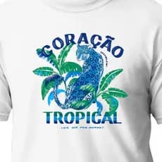 Camiseta Algodão T-shirt Onça Tropical Brasil Selva Natureza