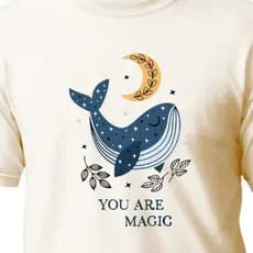 Camiseta algodão 30.1 adulto baleia você é magica mar oceano preserve natureza