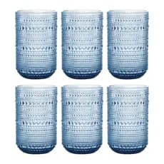 Kit 6 Copos de Vidro Bubble Azul-Ártico de 280ml