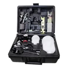 Kit 2 Pistolas Pintura Pressão Ajustável Filtro De Ar 7 Pçs