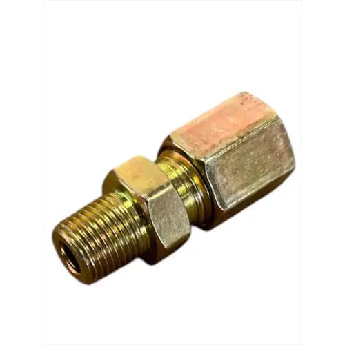 2 Conexão Conector Reducao Aco 6mm X 1/8 Porca E Anilha
