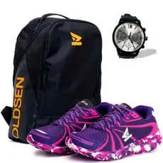 Kit Tênis Feminino  Barato Macio Confortável Leve + Mochila E Relógio Promoção