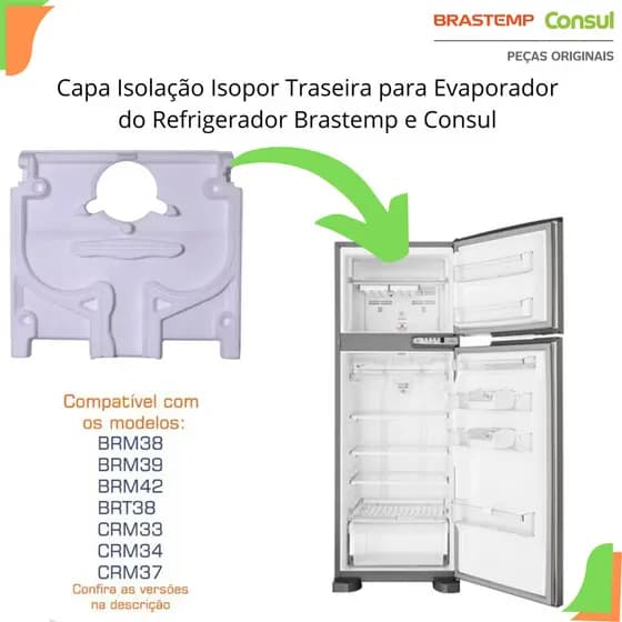 Capa Isolação Traseira Geladeira Brastemp Brm38eb Brm39eb Branco