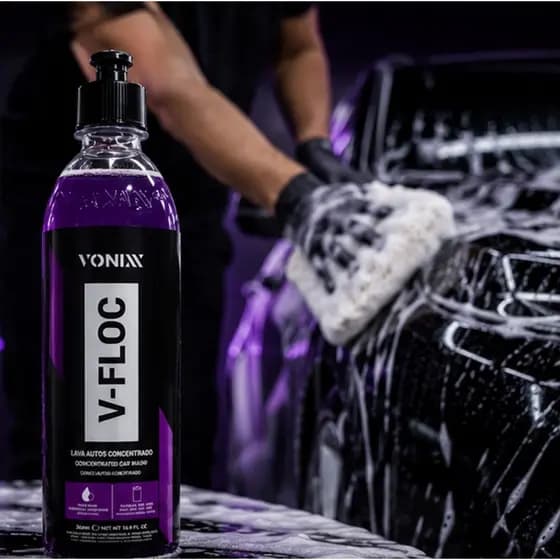 Shampoo Automotivo Super Concentrado V-FLOC Vonixx 500ML V-FLOC limpeza lavagem carro moto automovel sabão sabonete prof