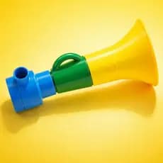 Mini Corneta Vuvuzela portátil potente buzina busina brinquedo jogo barulho alto alta portente forte portátil pendurar
