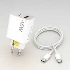 Carregador Lehmox 45w Usb-c Rápido Para S20 S22 S23 Branco