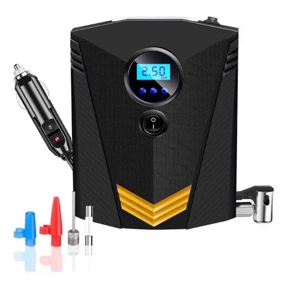 Compressor Ar Inflador Ar Pneu Digital Lanterna Calibrador Pneus Com Fio Compressor Ar 12V