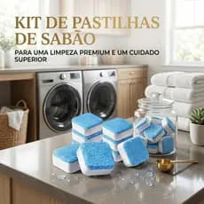 Pastilha de Sabão Máquina de Lavar Kit 2 6 12 24 Cápsulas Lavagem Prática Compacta Pronta Entrega