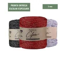 Fio Náutico Glow 5mm Fischer 400g - Poliéster com Lurex - Crochê / Tricô