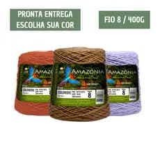 Barbante Amazônia 400g Fio 4/8 TEX 1181 Algodão Crochê Tapetes