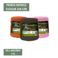Barbante Amazônia 1kg Fio 6 São João 85% Algodão Crochê Tapetes
