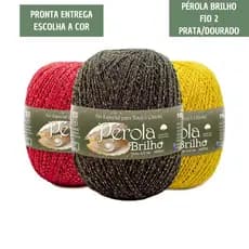 Linha/Fio Pérola BRILHO PRATA e DOURADO São João Nº 2 (Mesma Espessura Anne)