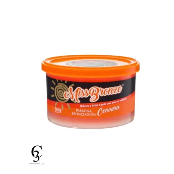 Parafina Bronzeadora Com Ativador de Bronze Cenoura Miss Bronze 200g