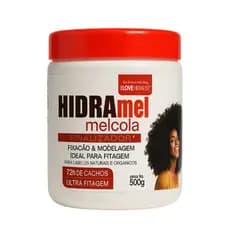 Gel MelCola Hidramel Finalizador 500g Fixação Forte Cachos Definidos 72h Fitagem com Mel Hidratação