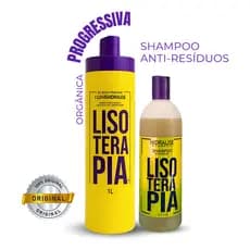 Kit Lisoterapia Progressiva Sem Formol + Shampoo Anti-Resíduos Profissional