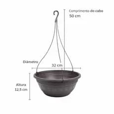 Jogo 3 Vasos Cuia Cor Café 6 Litros Resistente com Alça Removível