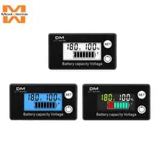 Monitor De Capacidade Da Bateria 8 A 100v Medidor De 12v 24v 48v Indicador De Tensão De Porcentagem