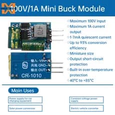 Módulo De Fonte De Alimentação Redutor DC10-100V 24V 36V 48V 60V 72V A 3.3V/5V 1A Resistente Altas Tensões