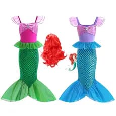 Ariel Sereia Princesa Meninas Vestido Cosplay Kids Vestidos Festa De Carnaval Roupas De Halloween Para Crianças