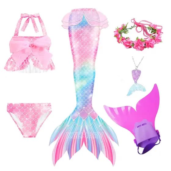 Fato de banho feminino Cauda de Sereia Fato de banho Sereia Cosplay Aniversário Presente Sereia Fato de banho
