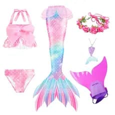 Fato de banho feminino Cauda de Sereia Fato de banho Sereia Cosplay Aniversário Presente Sereia Fato de banho