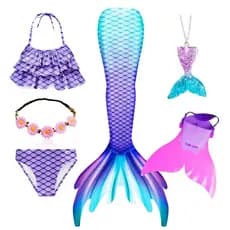 Fato De Banho De Cauda De Sereia Para Meninas Kids Swimming Mermaid Tails Fantasia De Praia Crianças Cosplay